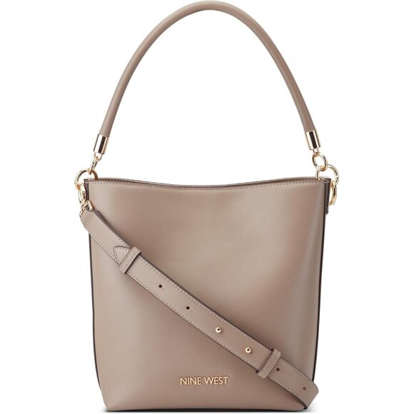 Handbags - Donella Faux Leather Bucket Crossbody Bag Womens Adjustable Zipper